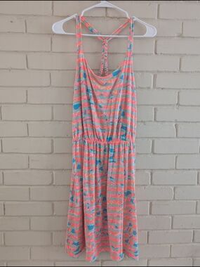 Lilly Pulitzer S Lockwood Jersey Dress Make A Splash Coral Teal